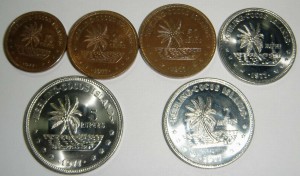 Килинг Кокосовые острова, 6 монет, 1977г