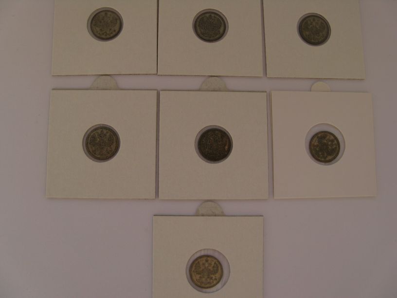 5 коп. 1890,1902,1903,1905,1910,1911,1912 серебро