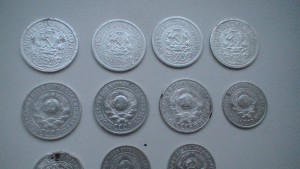 10,15,20 коп -советы. Одним лотом. Серебро.