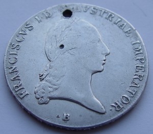 Австрия 1 талер " В" 1824 год .
