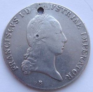 Австрия 1 талер " В" 1824 год .