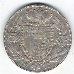 5 крон 1915 г Лихтенштейн