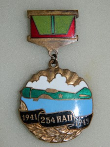 Знак 254 Истребительный авиационный полк.Латунь.Два винта