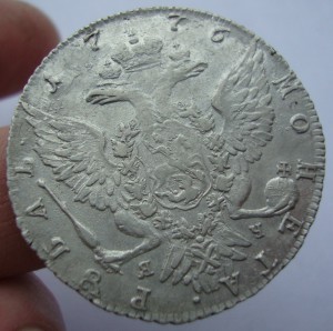 Рубль 1776г спб-яч, в сохране.