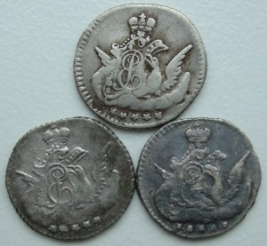 Пятачки облачники 1756г, 1757г,1758г