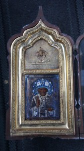 Икона ,Серебро 84,Эмали ,Сусалка , Киот , Дорого