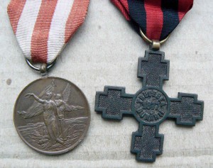 Медаль "Защитнику Независимости" и Дунайский крест.