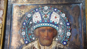 Икона ,Серебро 84,Эмали ,Сусалка , Киот , Дорого