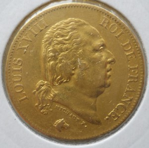 40 франков Людовик 1816 L тираж 2957 шт.