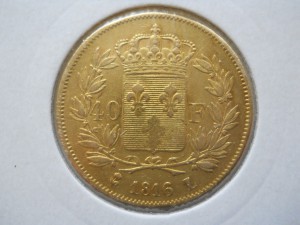 40 франков Людовик 1816 L тираж 2957 шт.