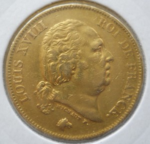 40 франков Людовик 1816 Q тираж 11.000шт