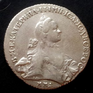 Рубль 1762, ММД-ДМ.
