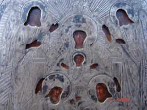 Икона Богородицы Киево-Печерская. Оклад серебро.