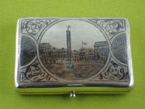 Серебряный портсигар. Россия, 19век.