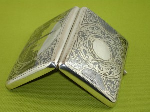 Серебряный портсигар. Россия, 19век.