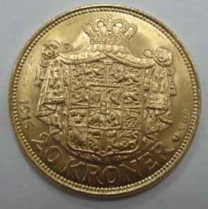 Золото 20 крон Дания  1915 год