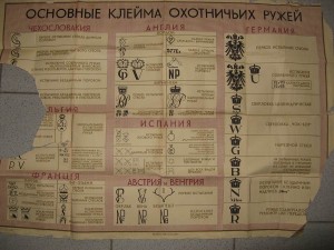 Основные клейма охотничьих ружей. 1947г.