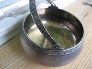 Сахарница серебро, позолота. 200 гр.