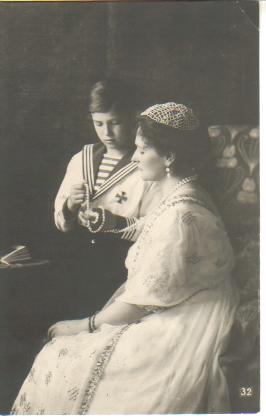 Фото Открытка Императрица Александра Цесаревич Алексей 1913