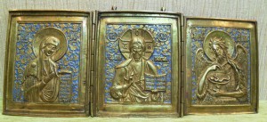 Складень "Деисусный чин", синий  цвет.