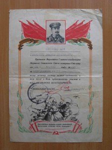 Благодарности + доки на капитана Гринберга Исаака Иосифовича