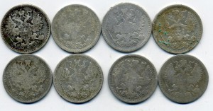 кучка двадцаток начиная 1870 годов