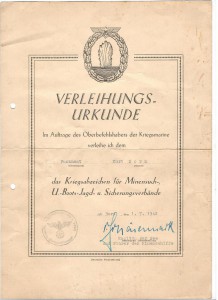 Наградной к знаку Минный тральщик