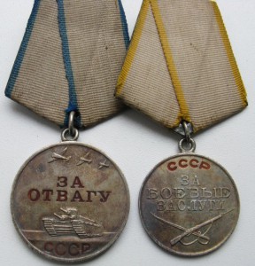 Отвага и За боевые заслуги + благодарность