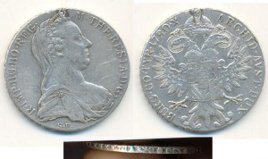 Большая серебрянная монета 1780г.