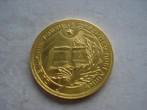 Золотая ШМ УССР: 32 мм; 15,55 гр.