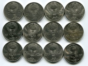 40 юбилейных монет. 1-3-5 рублей. Штемпельный блеск.