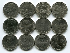 40 юбилейных монет. 1-3-5 рублей. Штемпельный блеск.