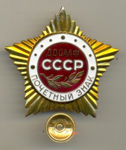 Почетный знак ДОСААФ СССР знаменной.