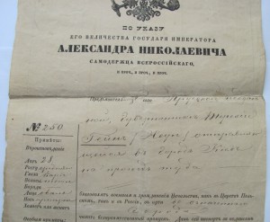 Паспорт-пропуск.. 1867г.