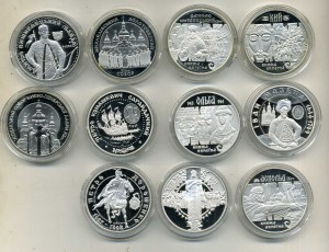 Украина,серебро,11 монет.