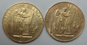 Золото 20 франков Ангел 2 шт.