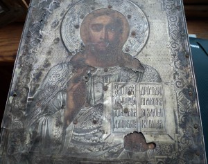 Икона  Господь Вседержитель. Оклад 84. Размер 17.5 х 22.2 см