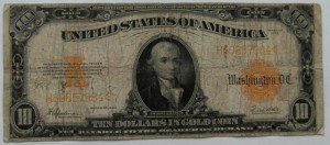 10 долларов 1922 г. золотой сертефикат