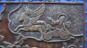 икона , Огненное вознесение Илии, XIX в.,