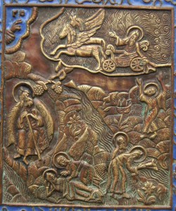 икона , Огненное вознесение Илии, XIX в.,