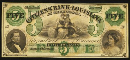 5 долларов 18__ Шривпорт (Citizens Bank of Louisiana)