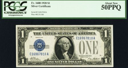 1 доллар 1928 (Серебрянный сертификат, С16967810 A)