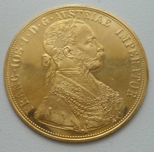 4 дуката 1915 года. Рестрайк. Золото 986 пробы