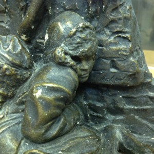 Лампа-письменный прибор 20-х годов Беспризорники у костра