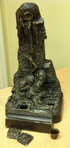 Лампа-письменный прибор 20-х годов Беспризорники у костра