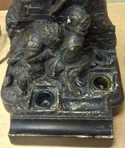 Лампа-письменный прибор 20-х годов Беспризорники у костра