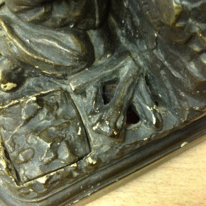 Лампа-письменный прибор 20-х годов Беспризорники у костра