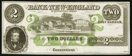 2 доллара 2 января 1865 Ист Хэдем (Bank of New Englan