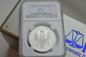 РУБЛЬ 1844 ВАРШАВА ПОЛИРОВКА NGC MS61
