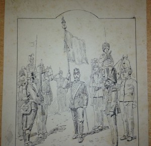 5 рисунков Военная тема-художник Луи Жеан 1896-1909 годы